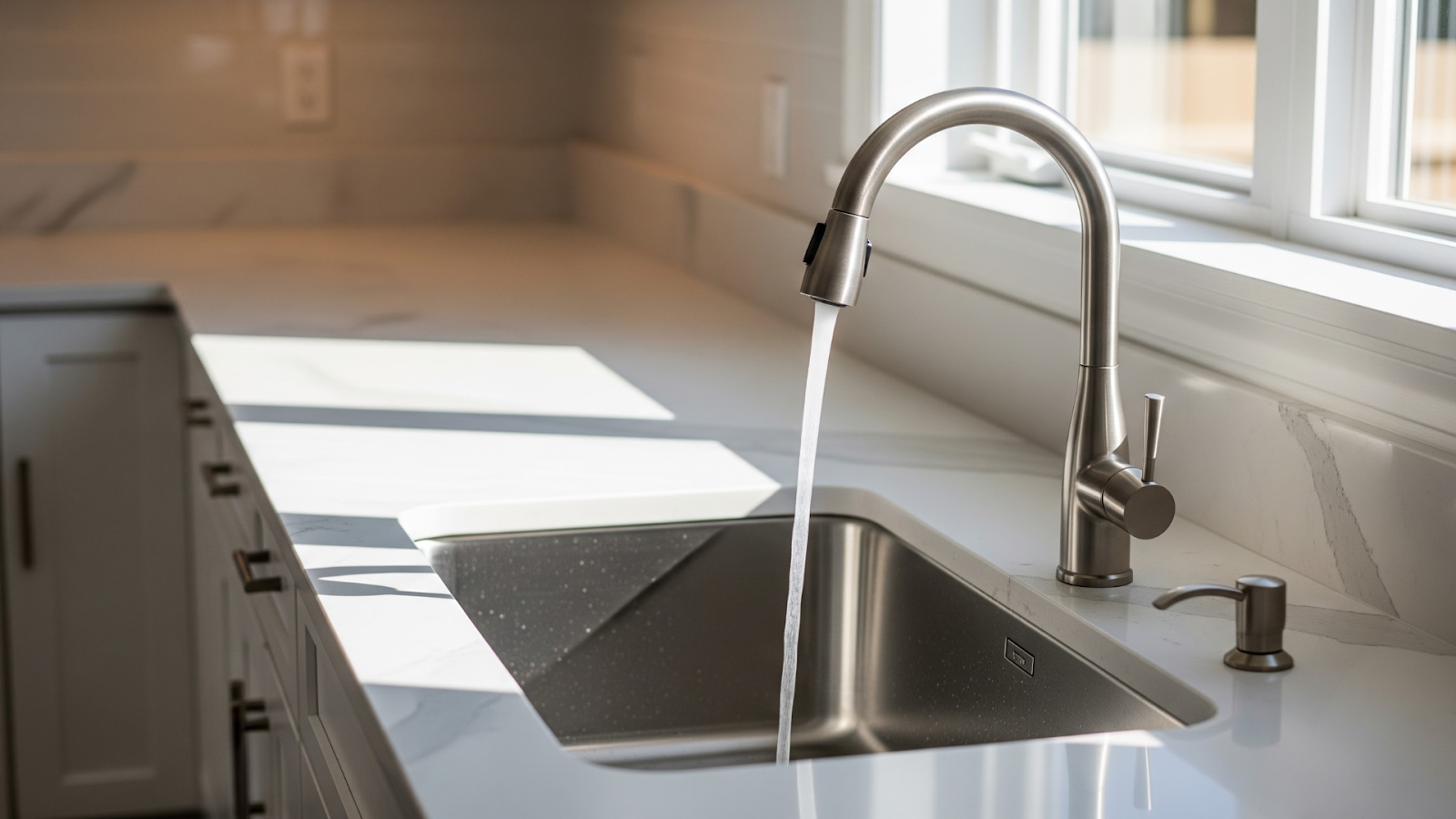 Single-handle pull-down kitchen faucet