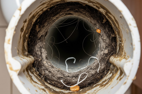 Clogged water pipe restricting water flow and causing low water pressure