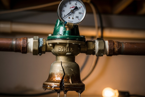 Faulty water pressure regulator causing low water pressure in a home