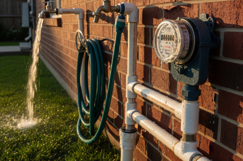 High water demand from outdoor water use reducing household water pressure