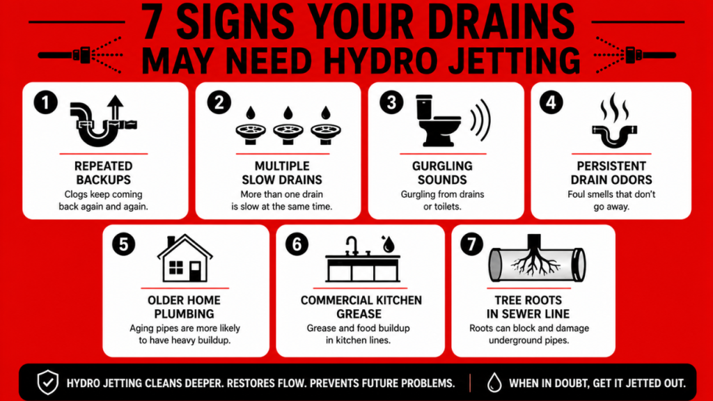 7 Signs Your Drains Need Hydro Jetting